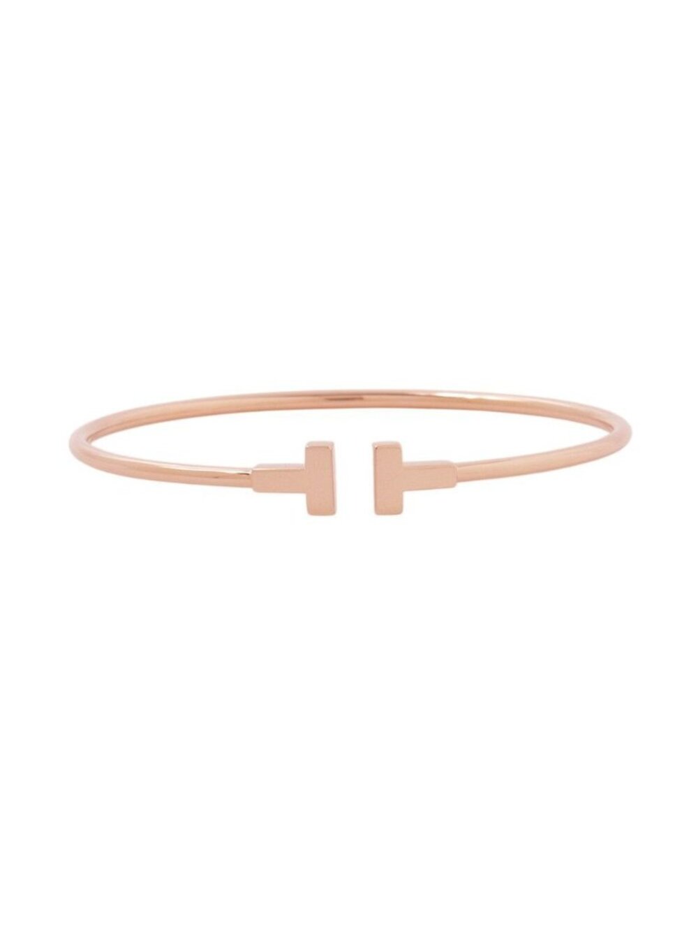 Tiffany & Co Bracelet T Narrow Wire Medium 18k Pink Gold Bangle